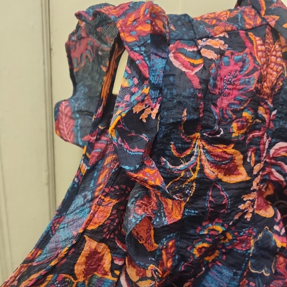 5/$25 2x [Torrid] 2 Tie Floral Blouse -worn 2x Over The Summer B1 - Picture 5 of 11